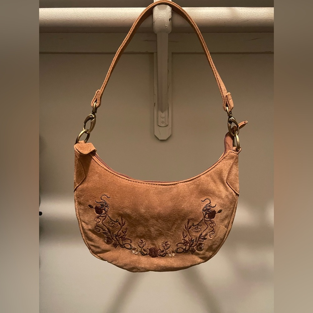 St John’s BayEmbroidered Suede Shoulder Bag